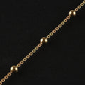 Gold Ball Station Chain – 2.5mm Beaded Necklace in 925 Sterling Silver (42cm)