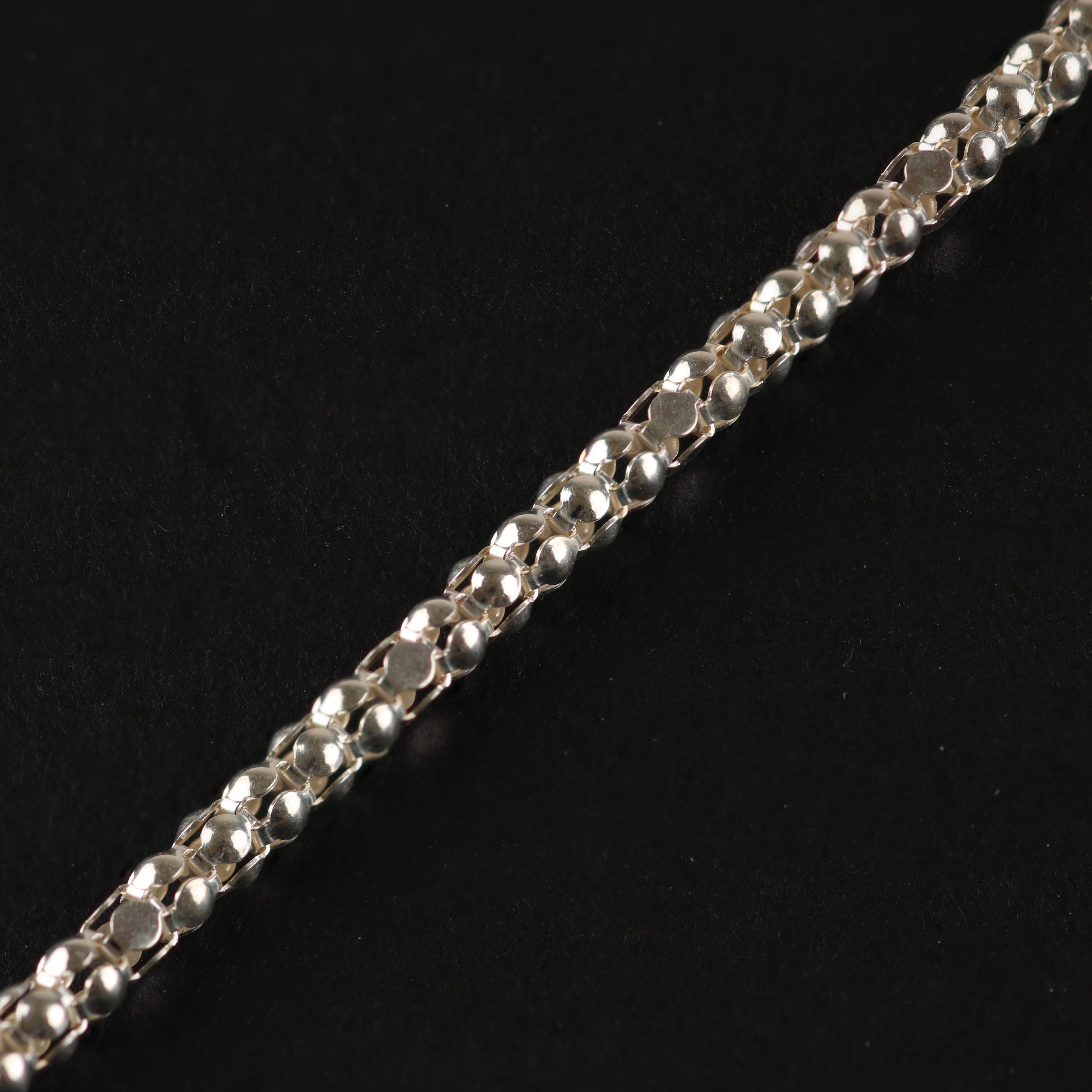 Structured Bead Chain – 2.25mm Italian 925 Sterling Silver (42cm)
