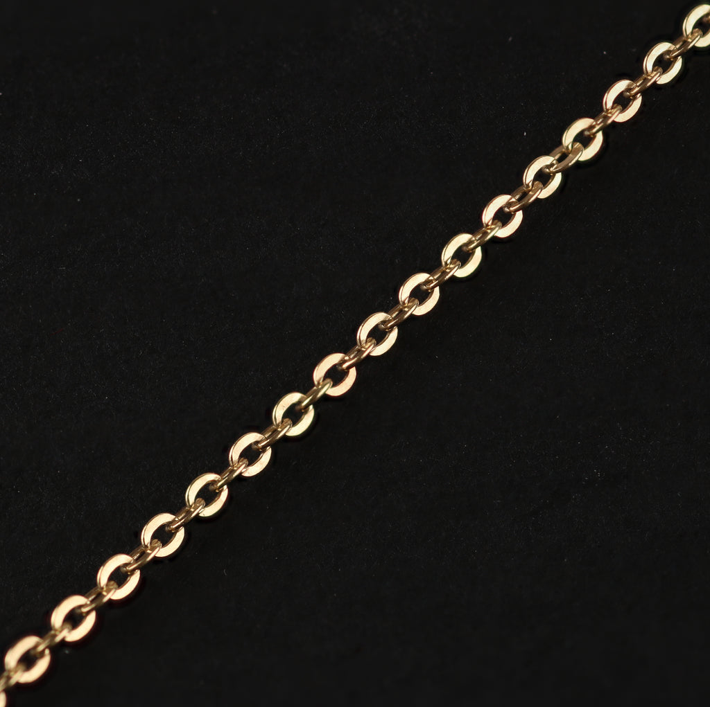 Flat Cable Chain – 1.6mm Gold-Plated Sterling Silver (45cm)