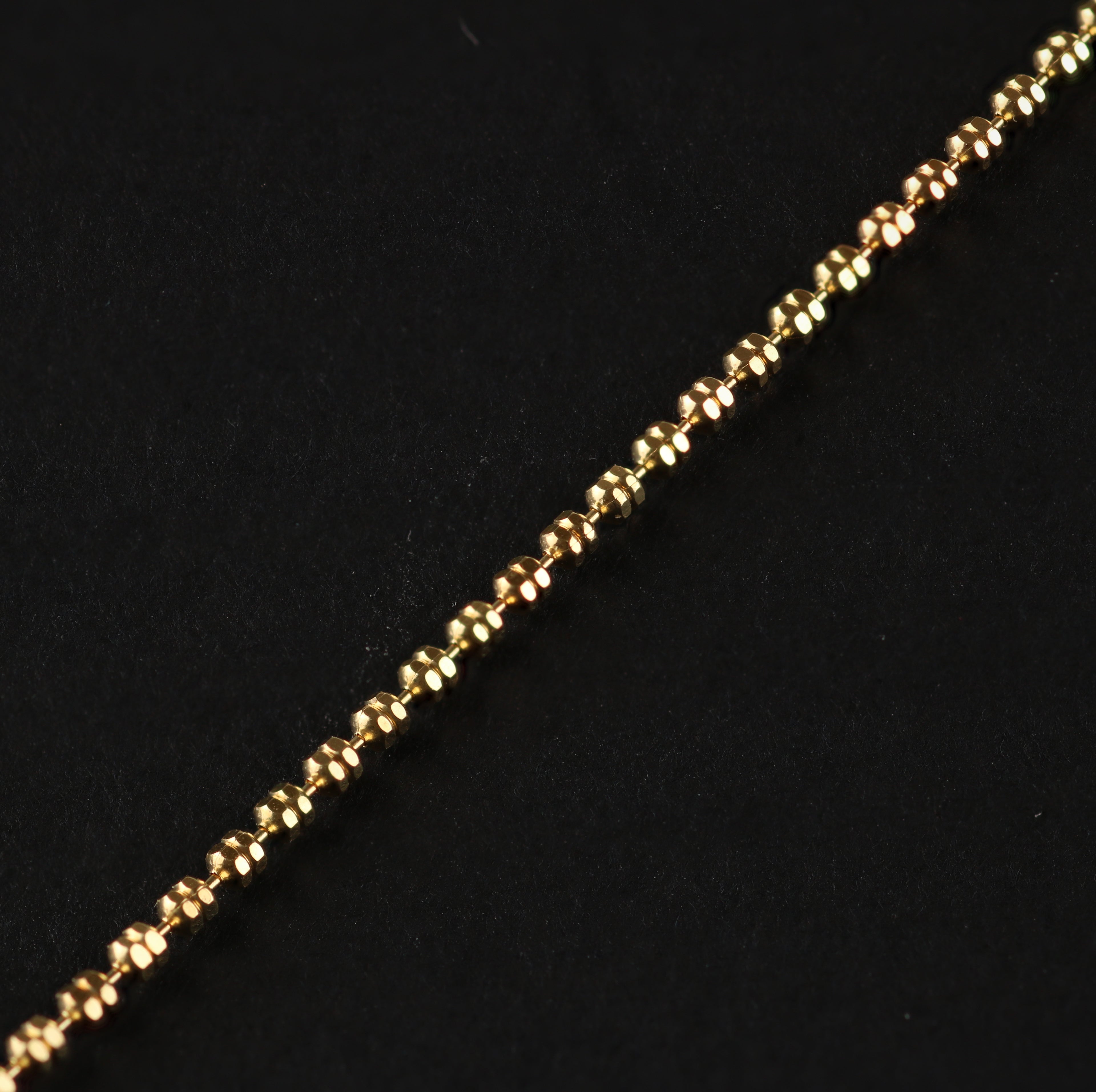 Faceted Bead Chain – 1.3mm Gold-Plated Sterling Silver (40cm)