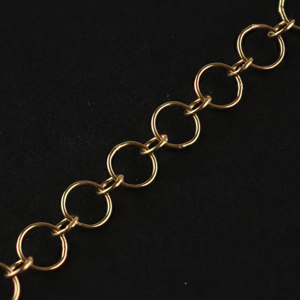 Large Round Link Chain – 4.8mm Gold-Plated 925 Sterling Silver (45cm)