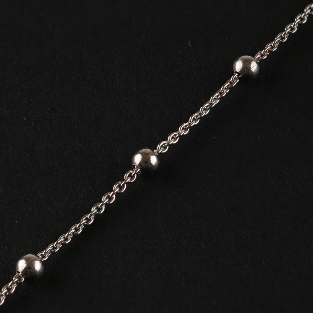 Sphere Accent Necklace – 2.55mm Italian 925 Sterling Silver (42 cm)