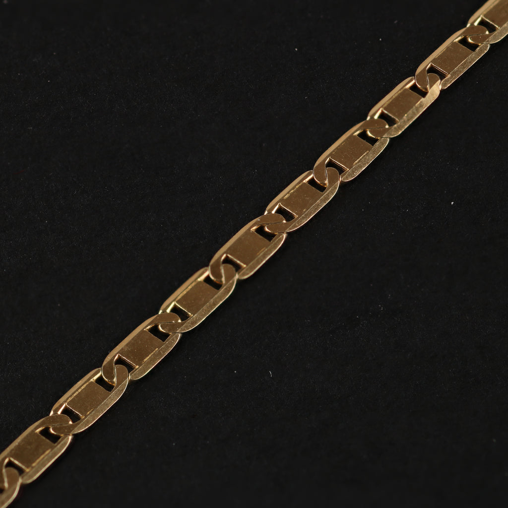Rectangular Link Chain – 2.5mm Gold-Plated 925 Sterling Silver (45cm)