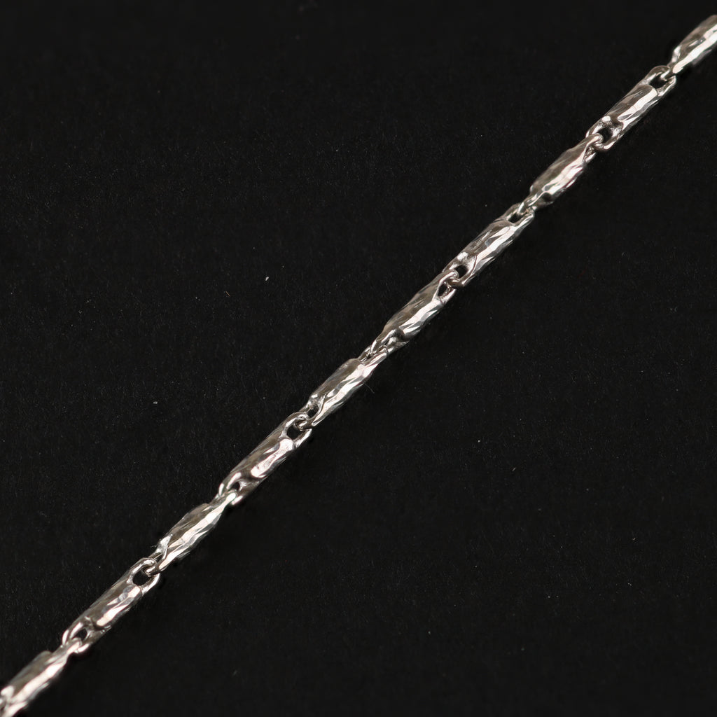 Faceted Bar Link Chain – 1.2mm Italian 925 Sterling Silver (40cm)