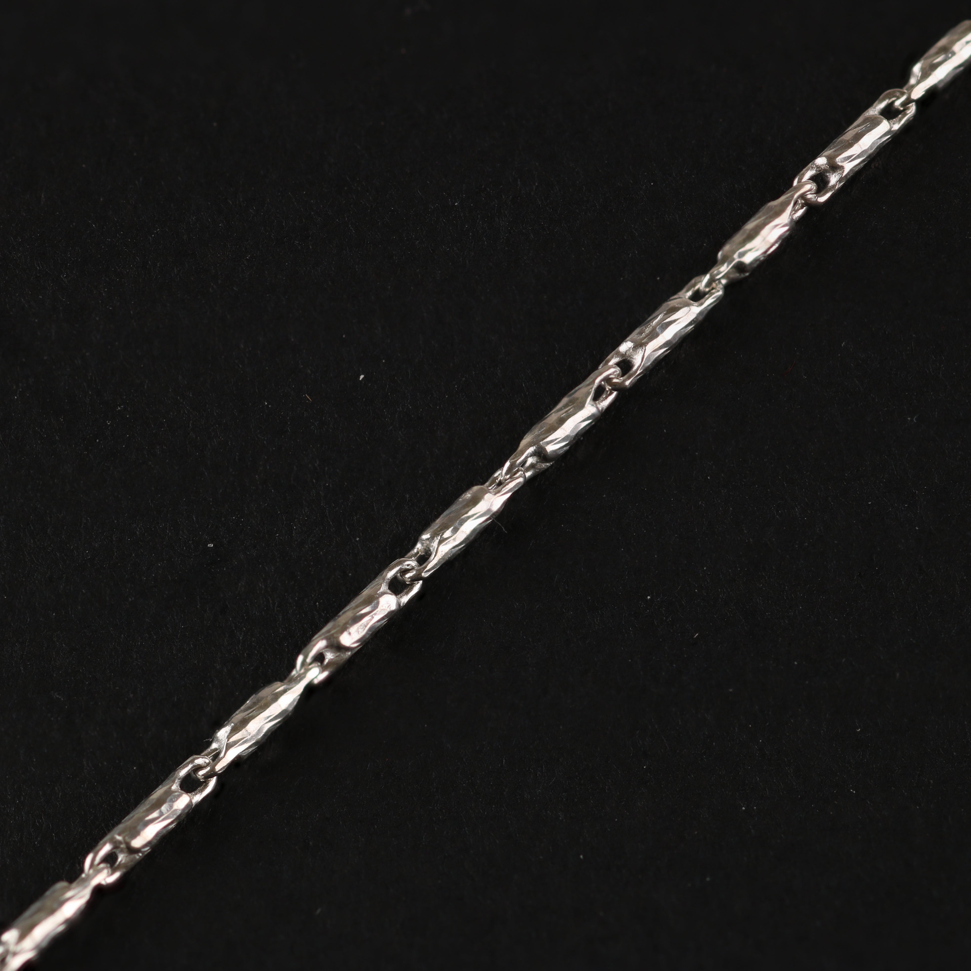 Faceted Bar Link Chain – 1.2mm Italian 925 Sterling Silver (40cm)