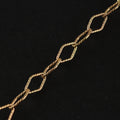 Textured Marquise Link Chain – 4mm Gold-Plated Sterling Silver (50cm)