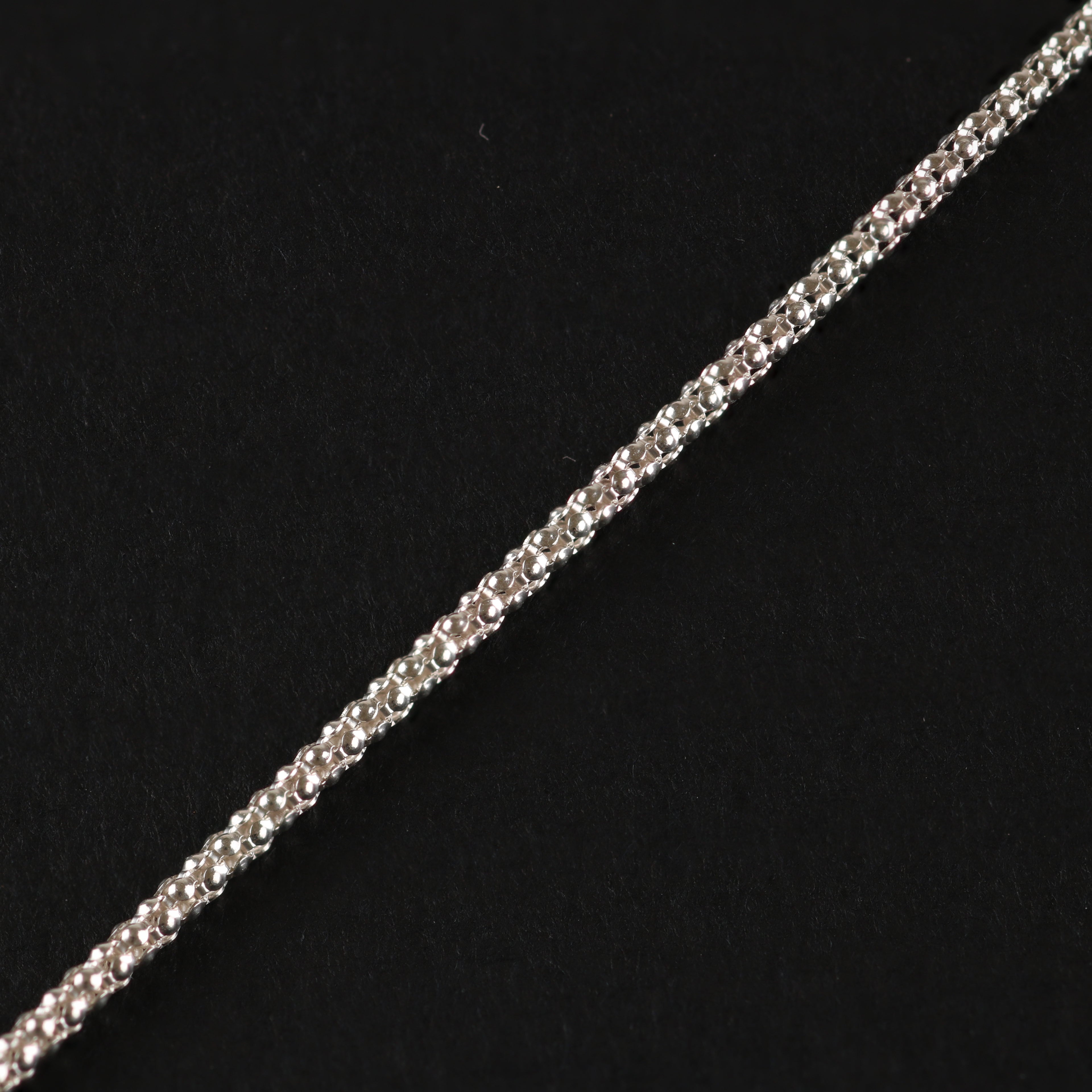 Rope Chain – 1.3mm Diamond-Cut Italian 925 Sterling Silver Chain (42 cm)