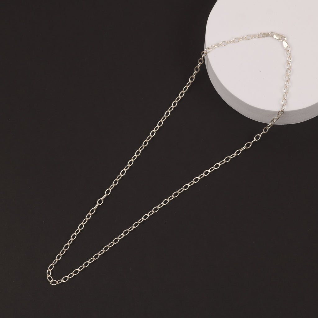 Bold Oval Link Chain – 3.8mm Italian 925 Sterling Silver (50 cm)