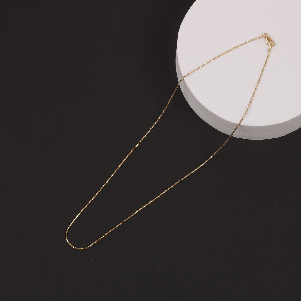 Twisted Box Chain – 0.75mm Gold-Plated Sterling Silver (40cm)