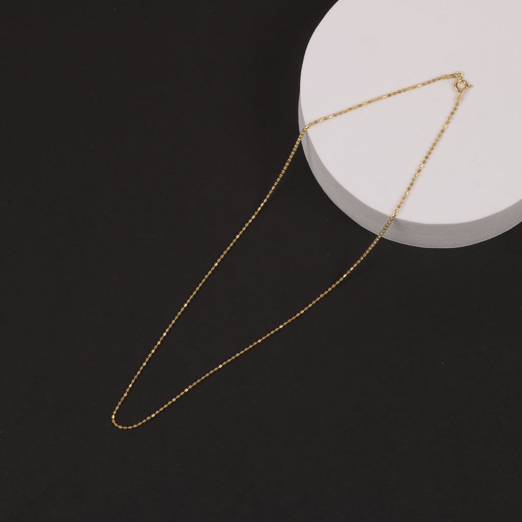 Faceted Bead Chain – 1.3mm Gold-Plated Sterling Silver (40cm)