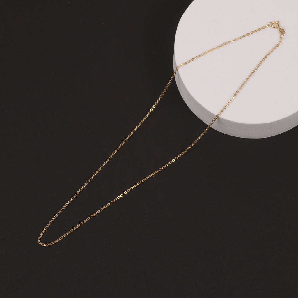 Flat Cable Chain – 1.6mm Gold-Plated Sterling Silver (45cm)