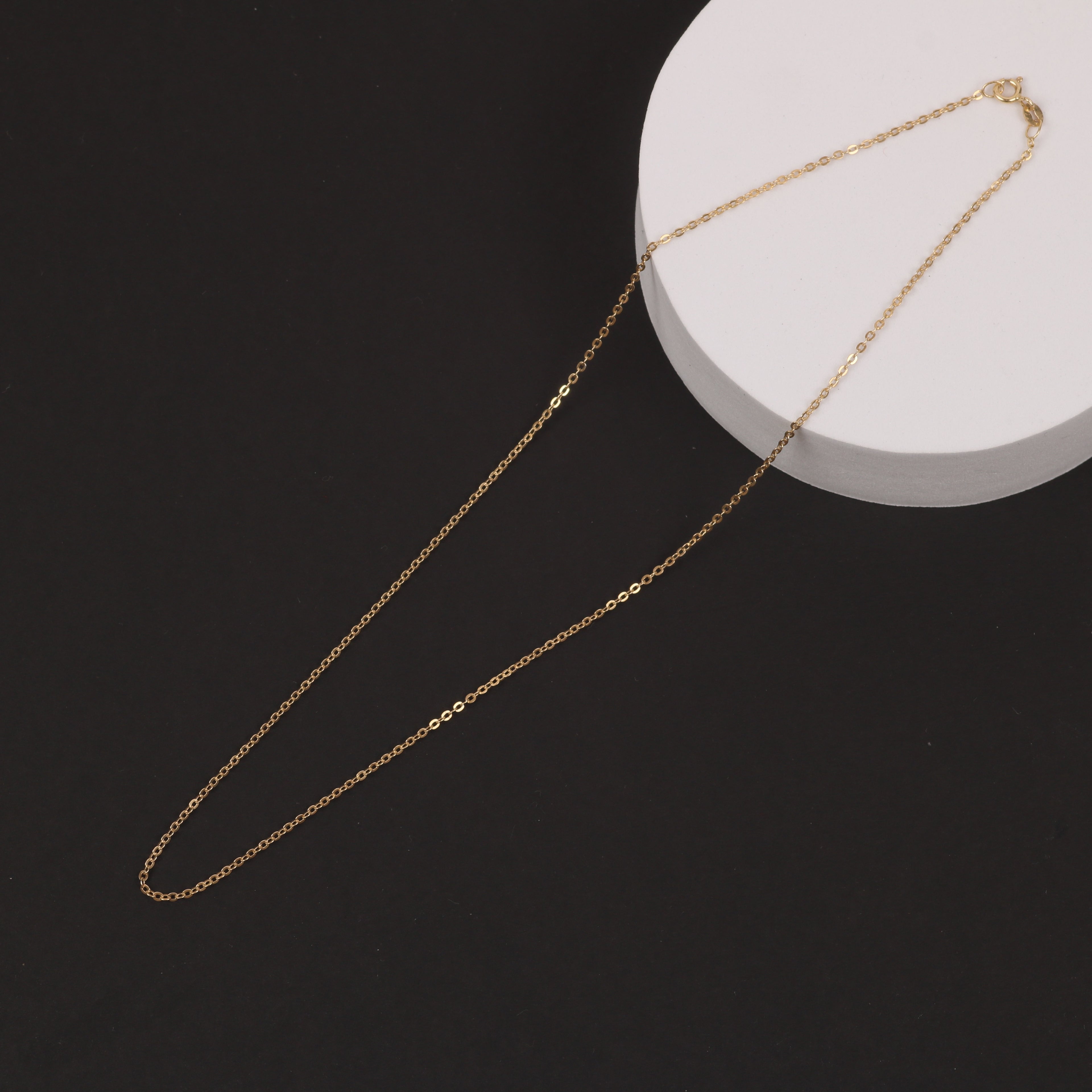 Flat Cable Chain – 1.6mm Gold-Plated Sterling Silver (45cm)