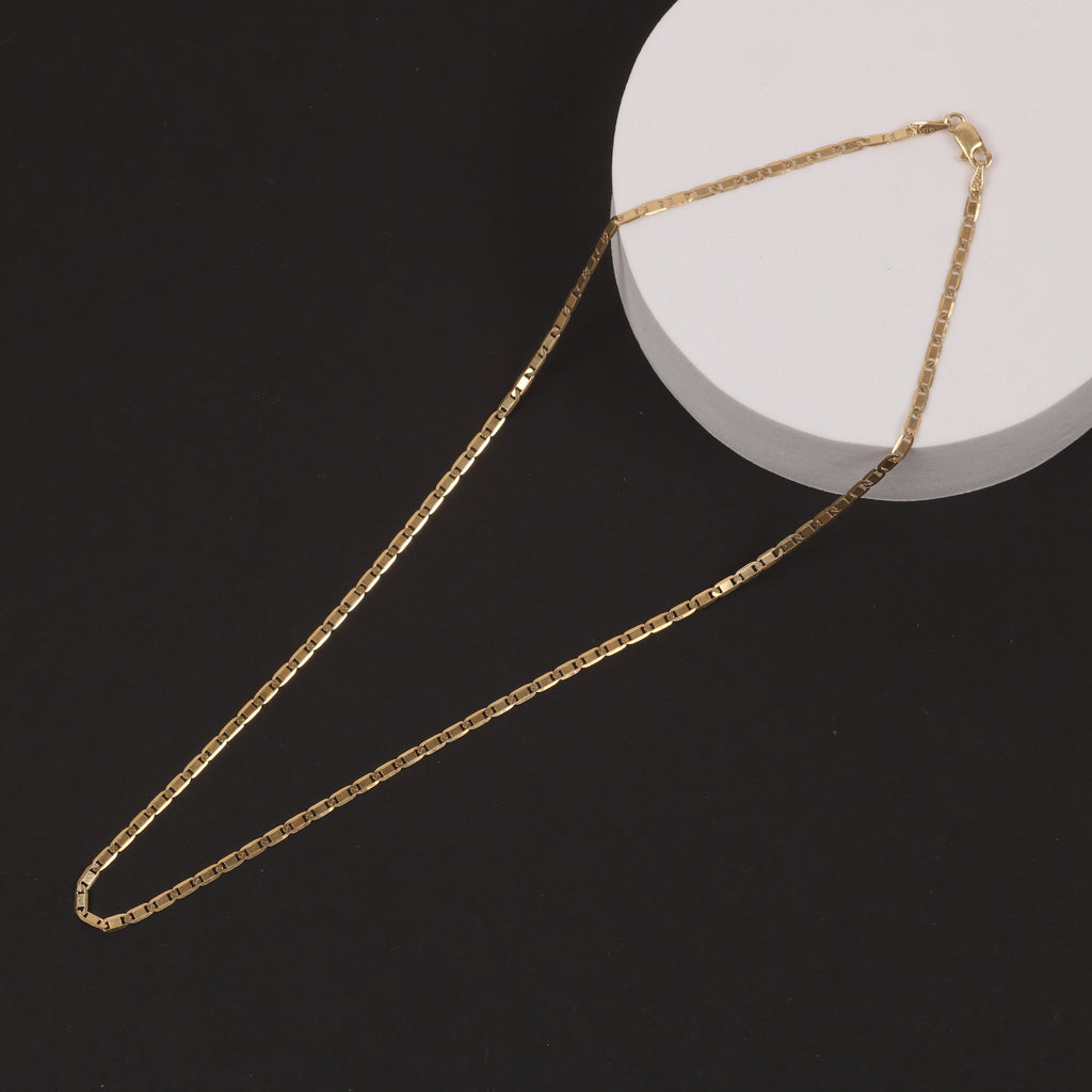 Rectangular Link Chain – 2.5mm Gold-Plated 925 Sterling Silver (45cm)