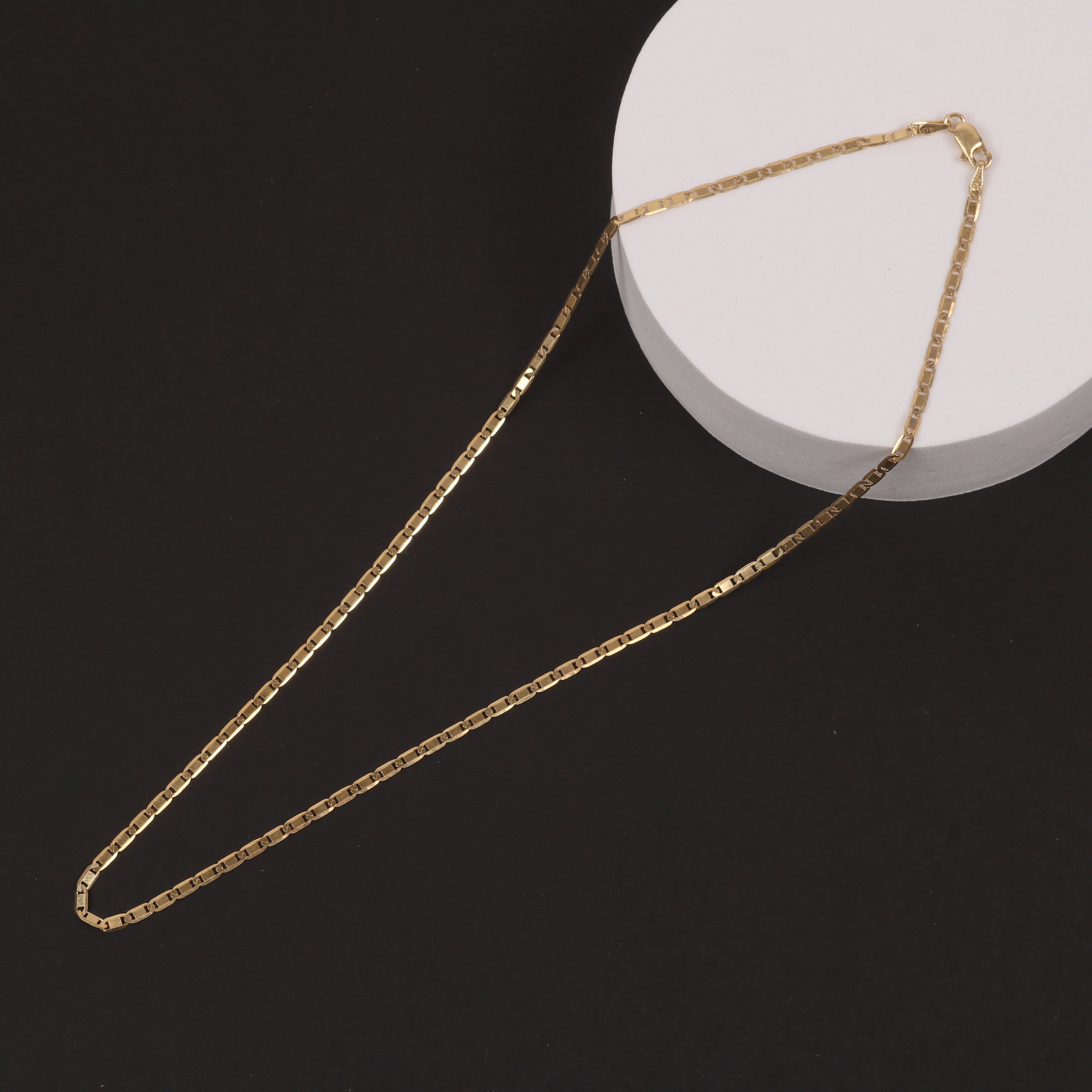 Rectangular Link Chain – 2.5mm Gold-Plated 925 Sterling Silver (45cm)
