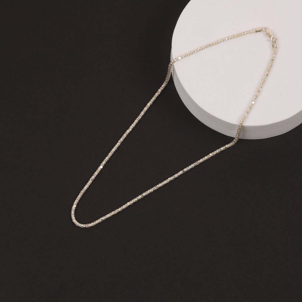 Structured Bead Chain – 2.25mm Italian 925 Sterling Silver (42cm)