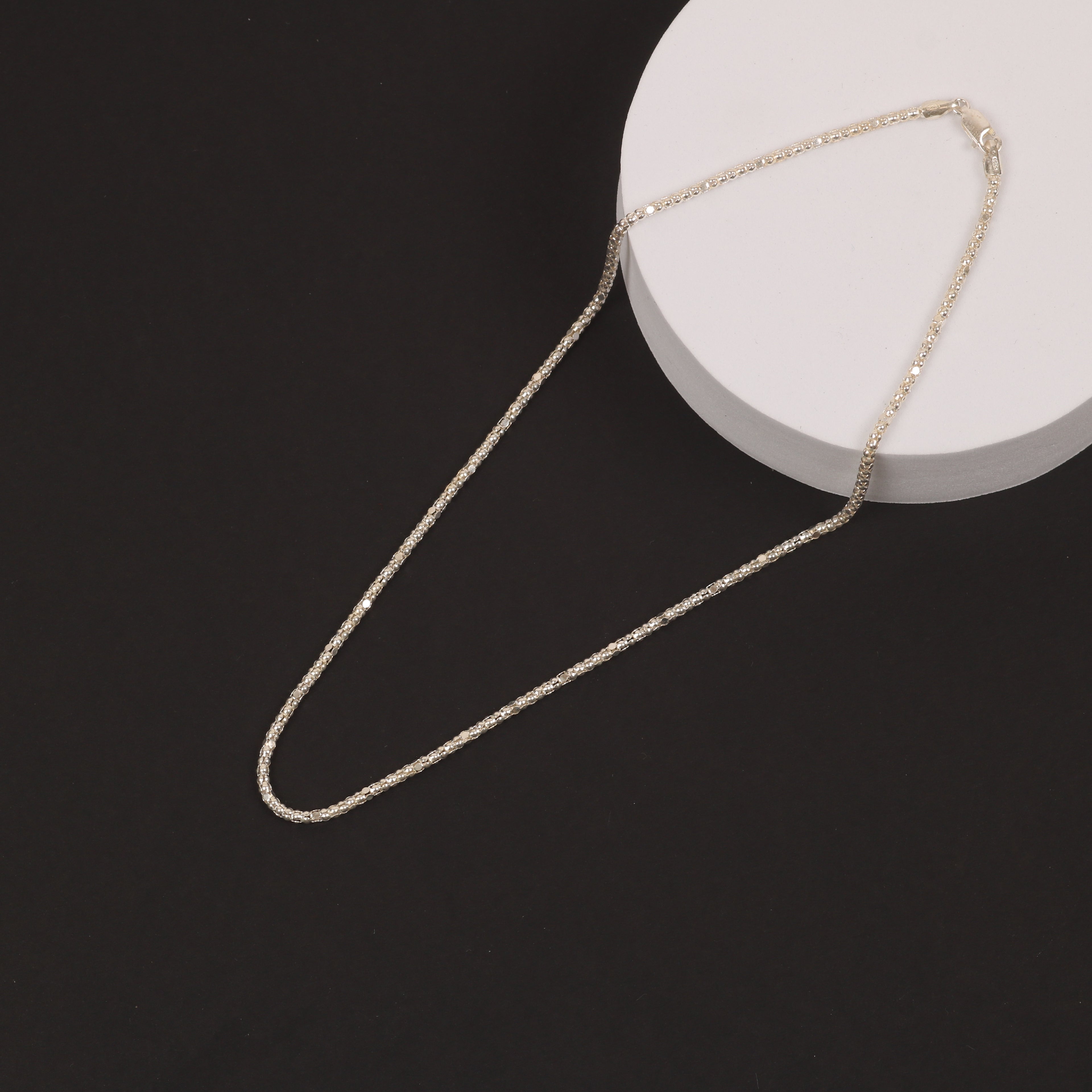 Structured Bead Chain – 2.25mm Italian 925 Sterling Silver (42cm)