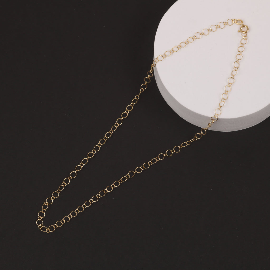 Large Round Link Chain – 4.8mm Gold-Plated 925 Sterling Silver (45cm)