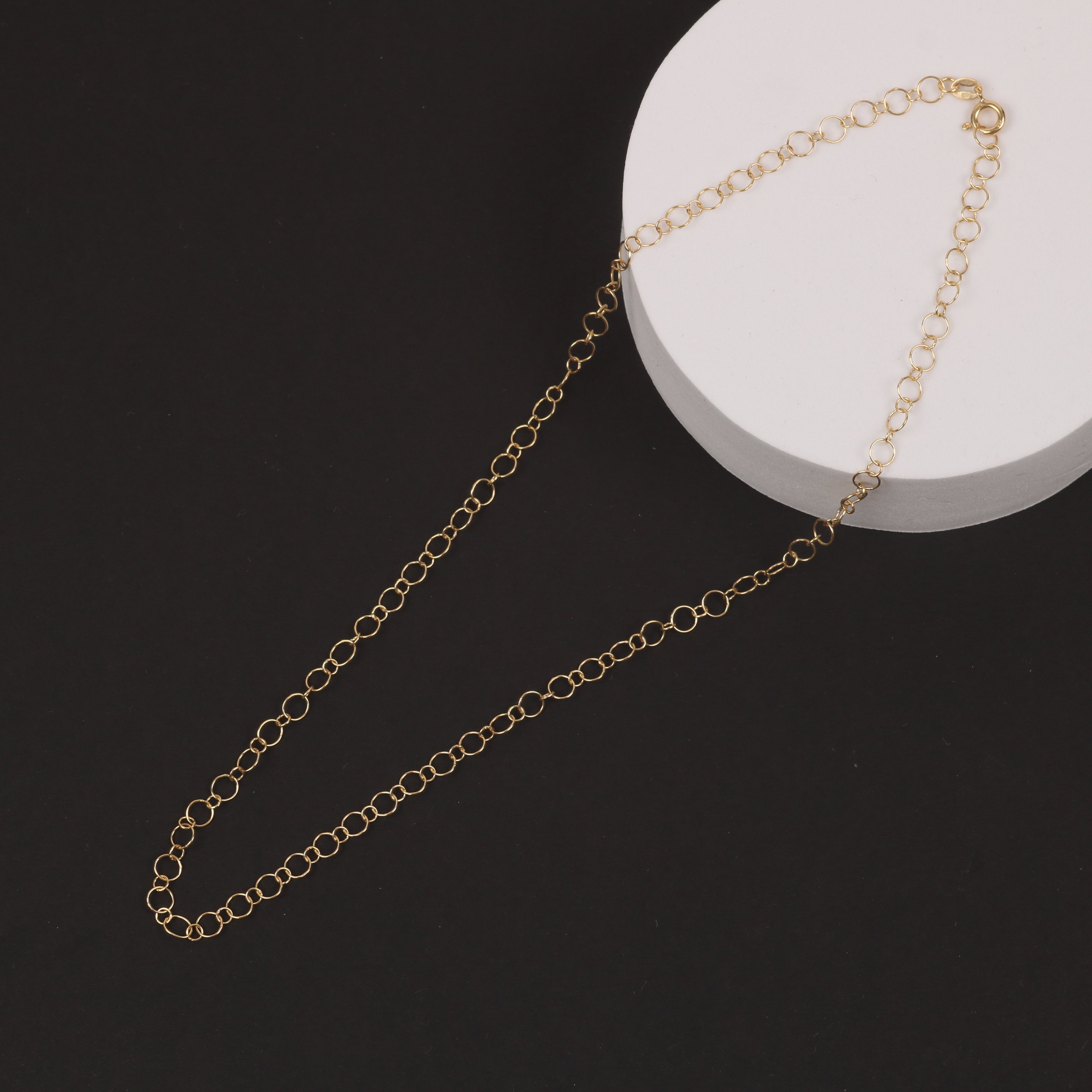 Large Round Link Chain – 4.8mm Gold-Plated 925 Sterling Silver (45cm)
