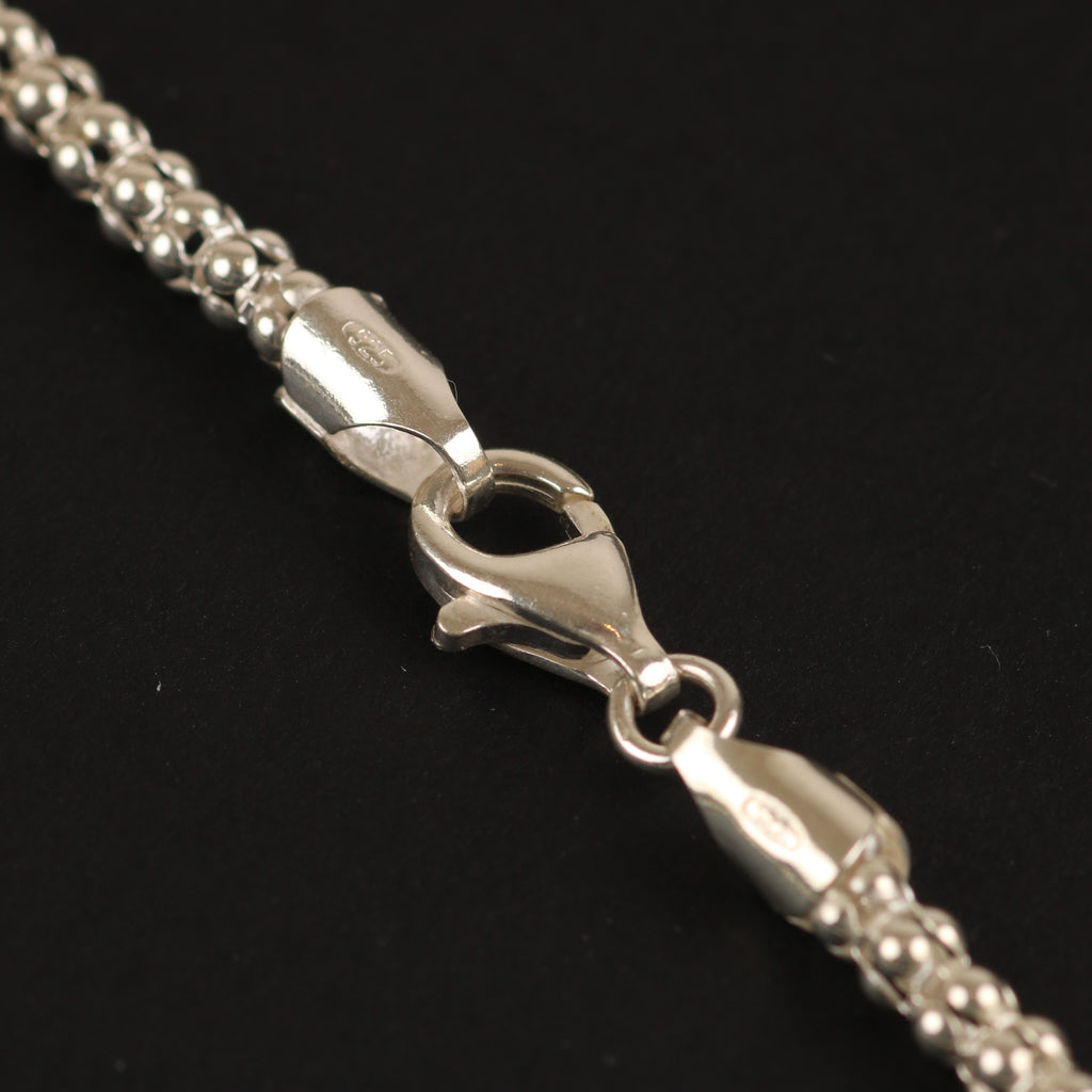 Double Sphere Link Bracelet – 3.55mm Italian 925 Sterling Silver (19 cm)