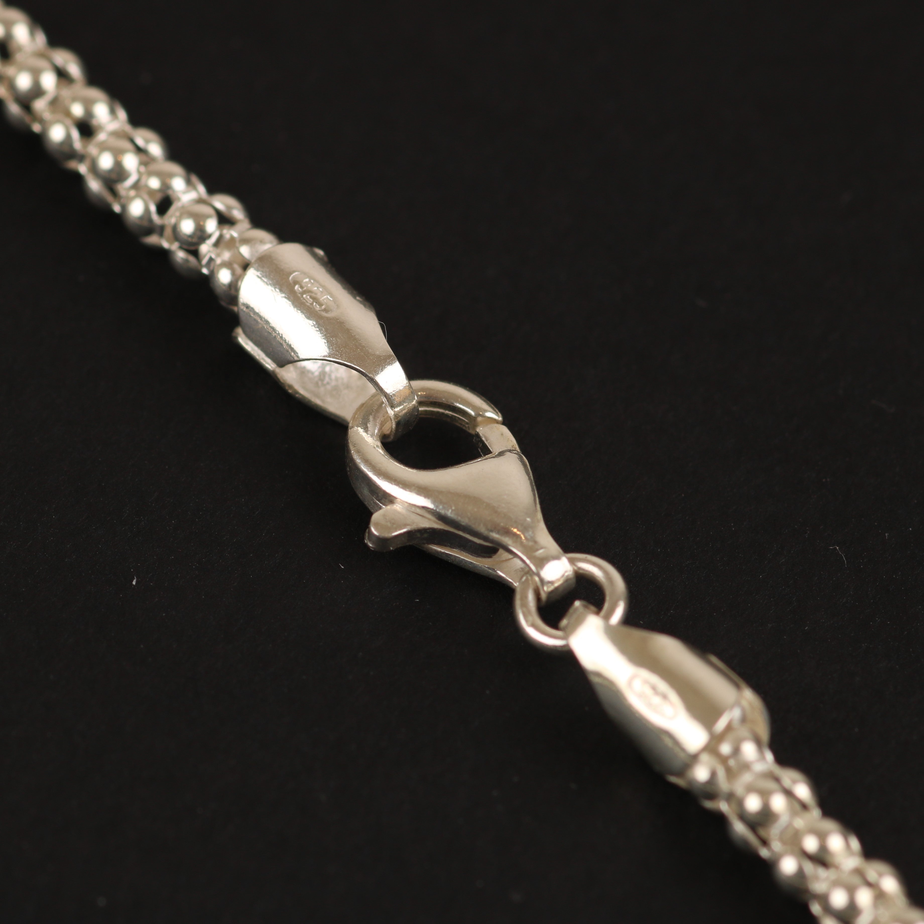 Double Sphere Link Bracelet – 3.55mm Italian 925 Sterling Silver (19 cm)