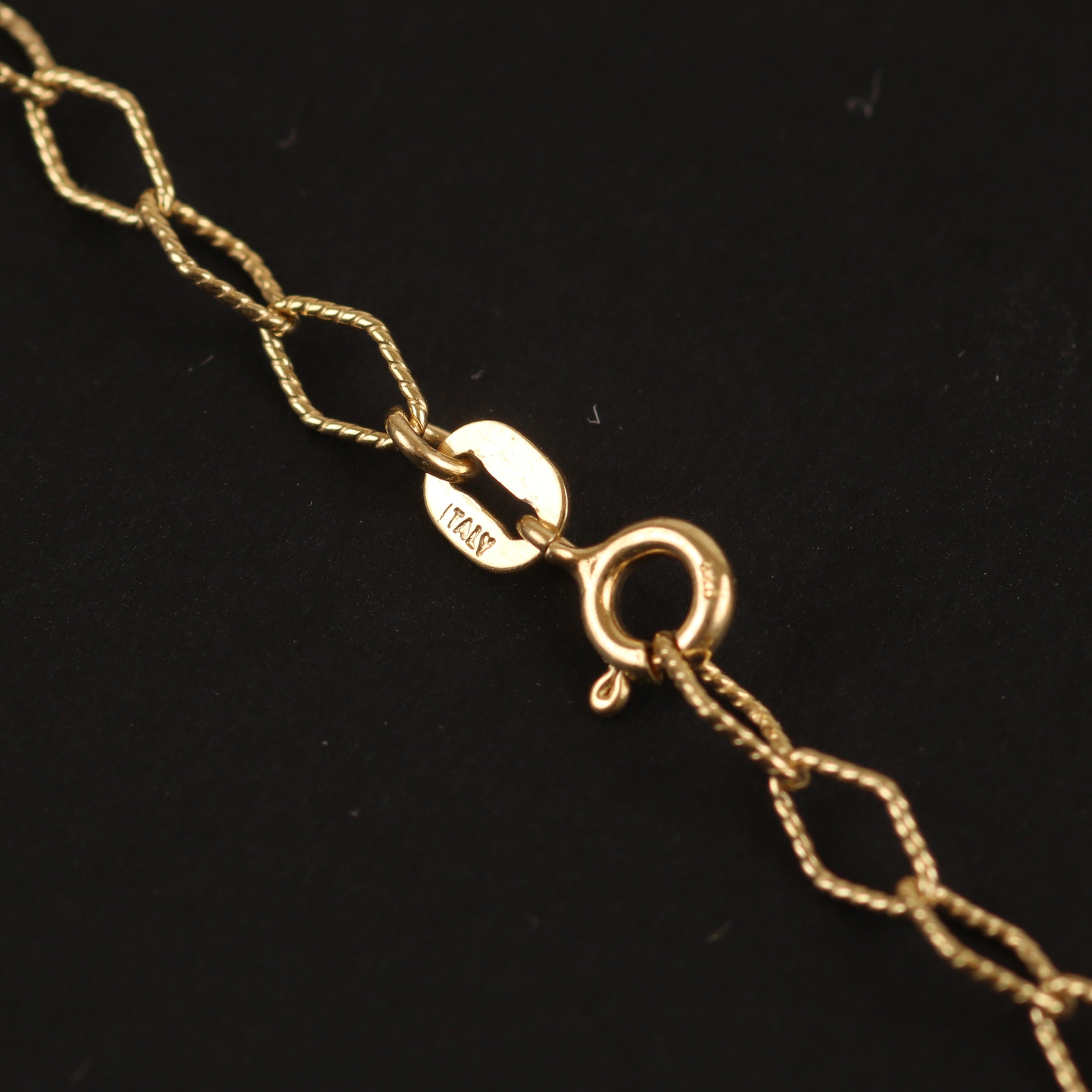 Textured Marquise Link Chain – 4mm Gold-Plated Sterling Silver (50cm)