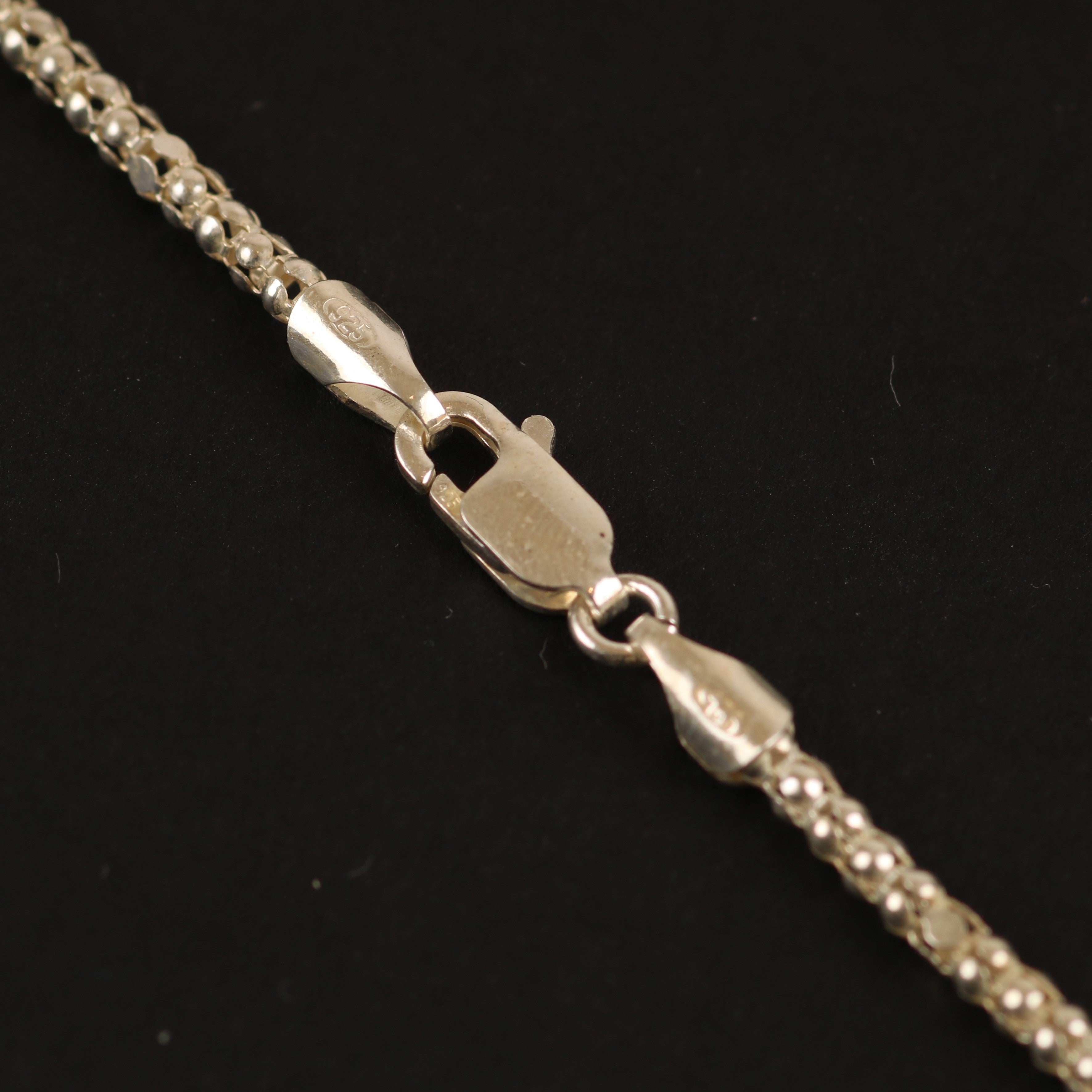 Structured Bead Chain – 2.25mm Italian 925 Sterling Silver (42cm)