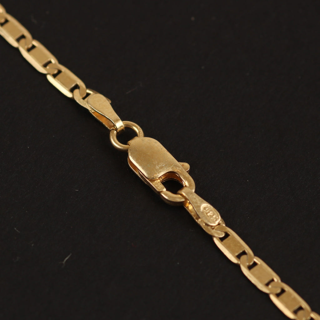 Rectangular Link Chain – 2.5mm Gold-Plated 925 Sterling Silver (45cm)