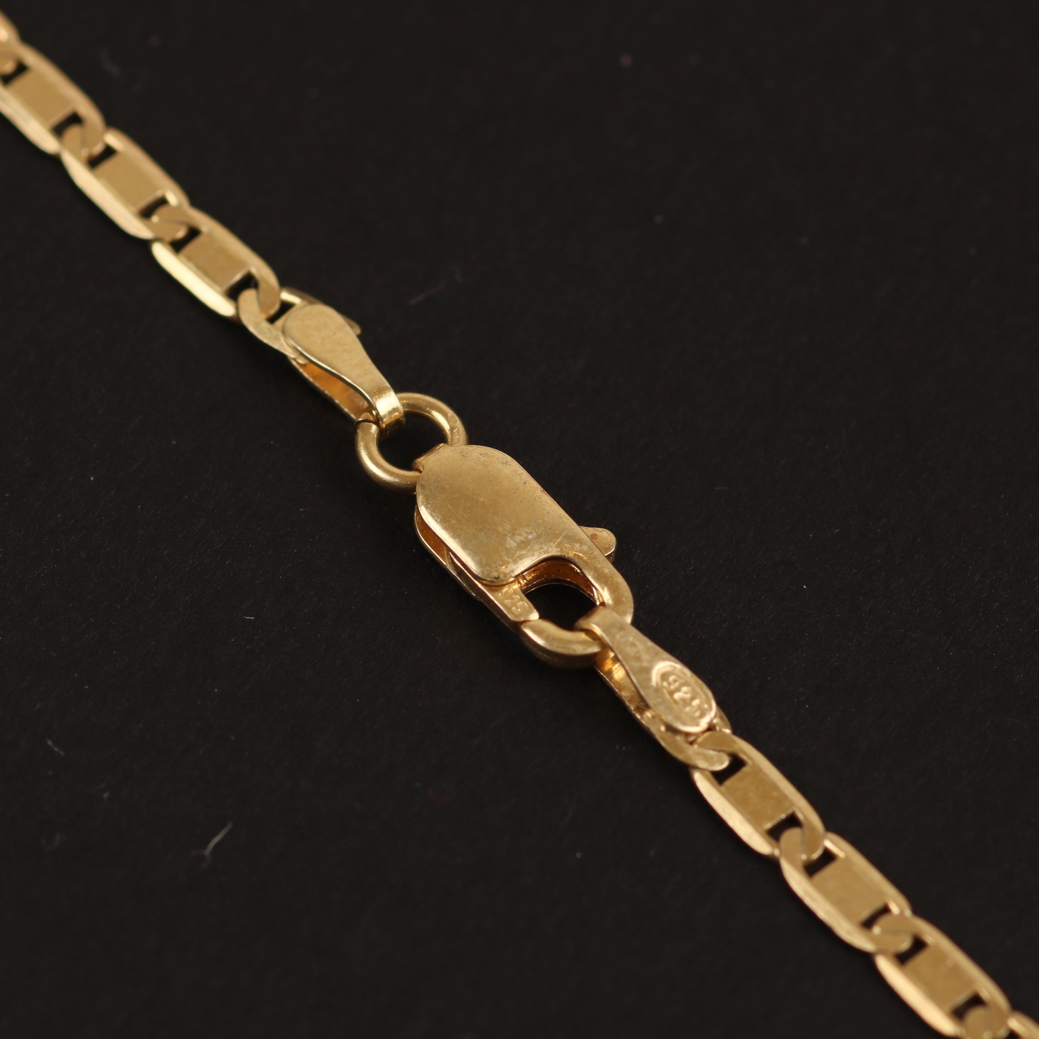 Rectangular Link Chain – 2.5mm Gold-Plated 925 Sterling Silver (45cm)