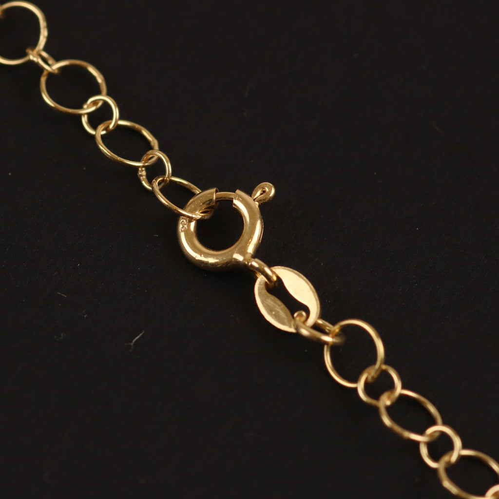 Large Round Link Chain – 4.8mm Gold-Plated 925 Sterling Silver (45cm)