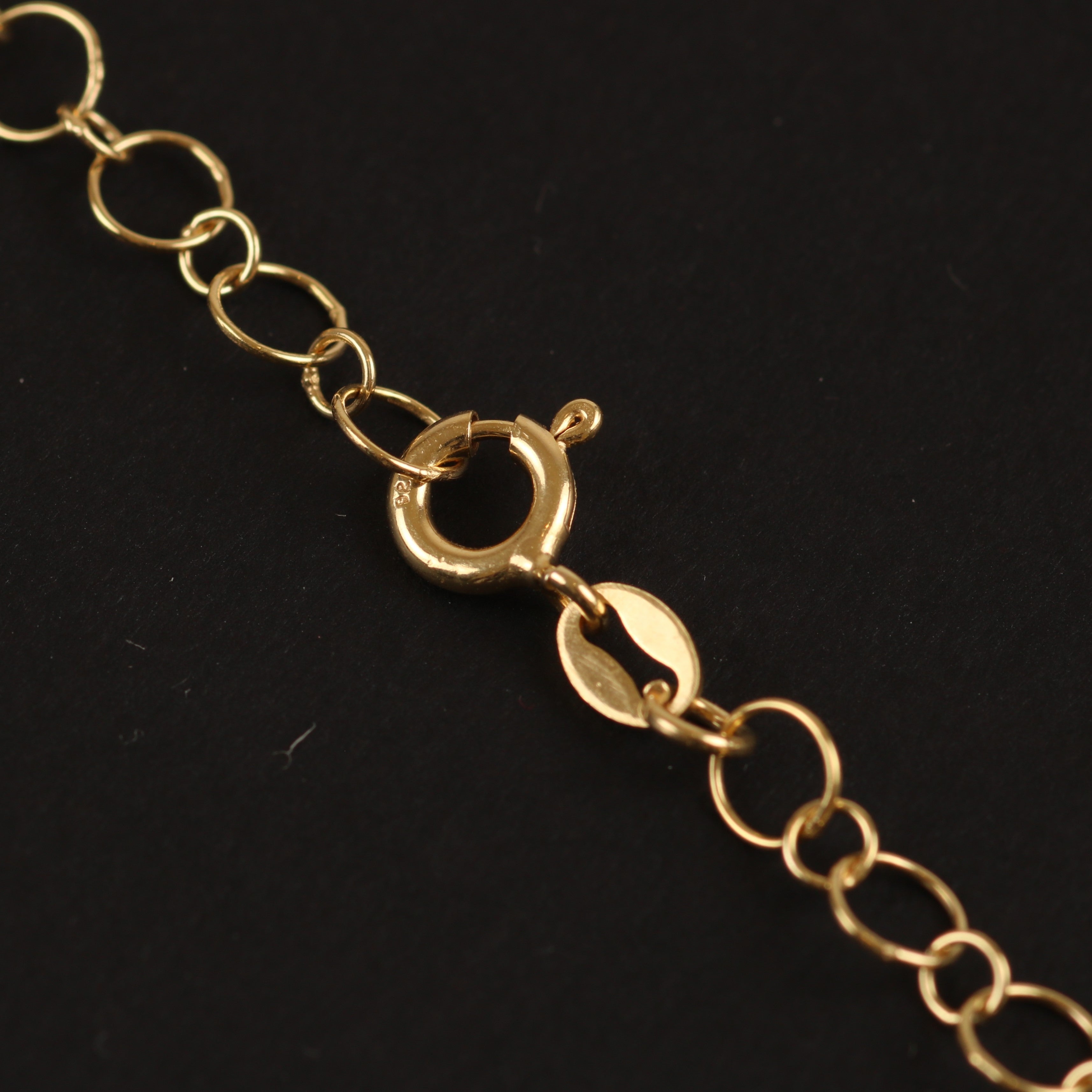 Large Round Link Chain – 4.8mm Gold-Plated 925 Sterling Silver (45cm)