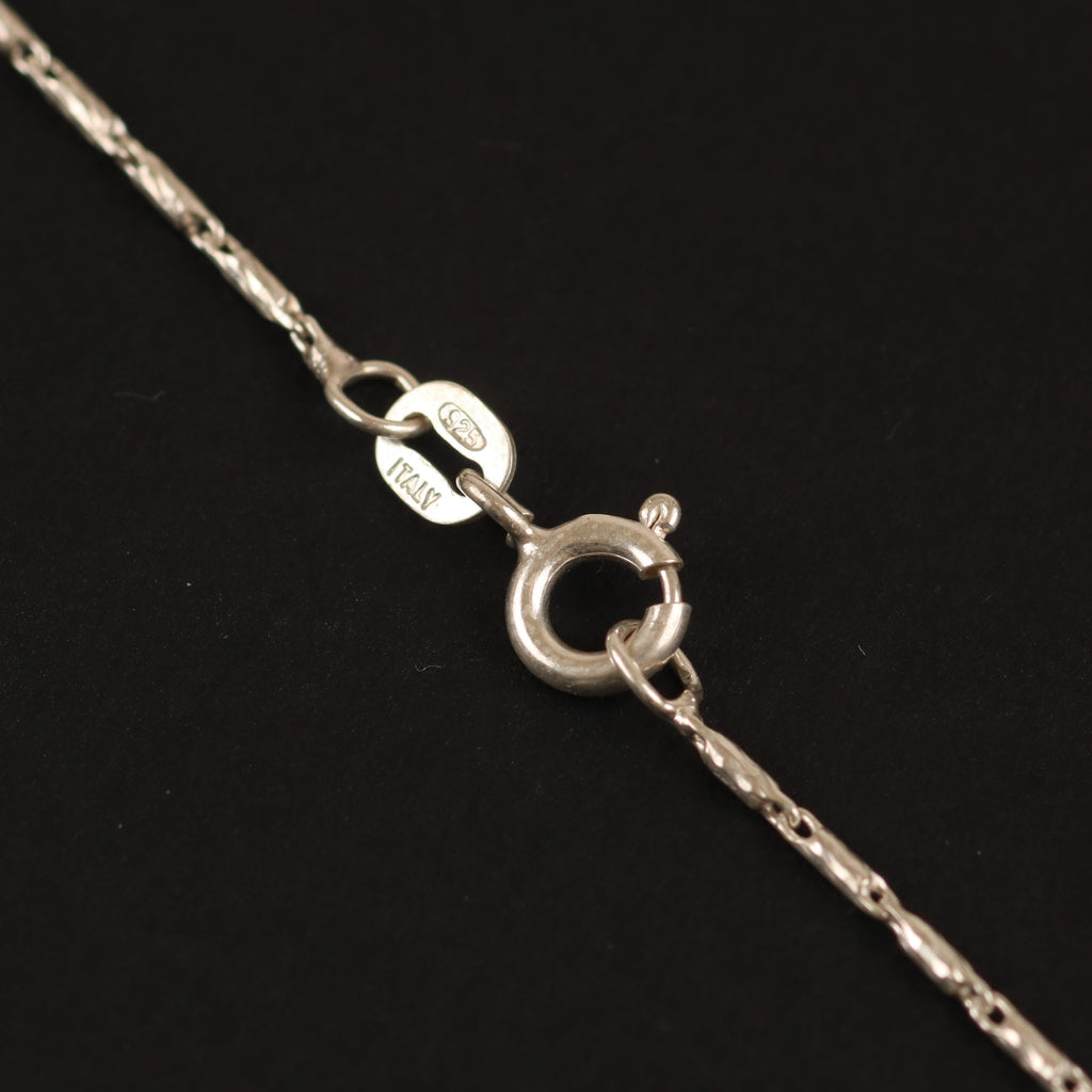 Faceted Bar Link Chain – 1.2mm Italian 925 Sterling Silver (40cm)