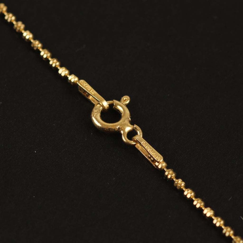 Faceted Bead Chain – 1.3mm Gold-Plated Sterling Silver (40cm)