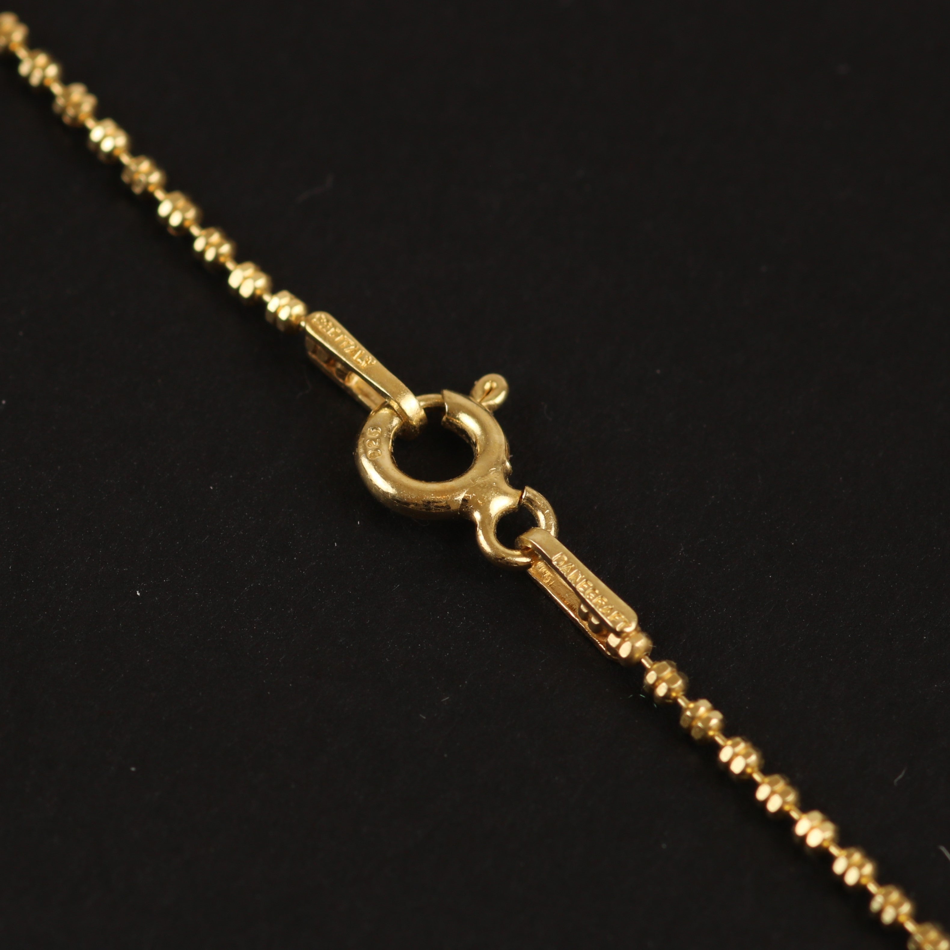 Faceted Bead Chain – 1.3mm Gold-Plated Sterling Silver (40cm)