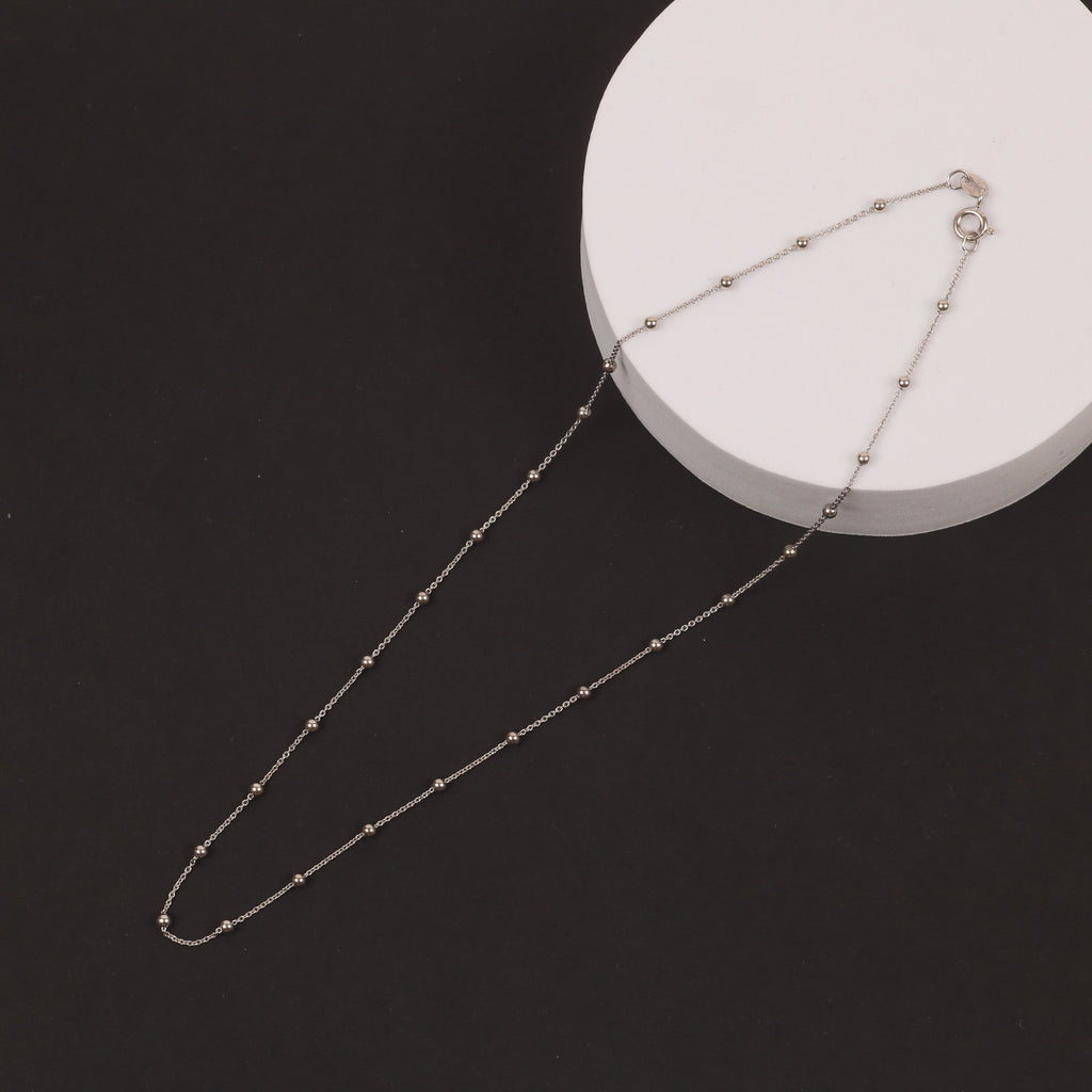 Sphere Accent Necklace – 2.55mm Italian 925 Sterling Silver (42 cm)