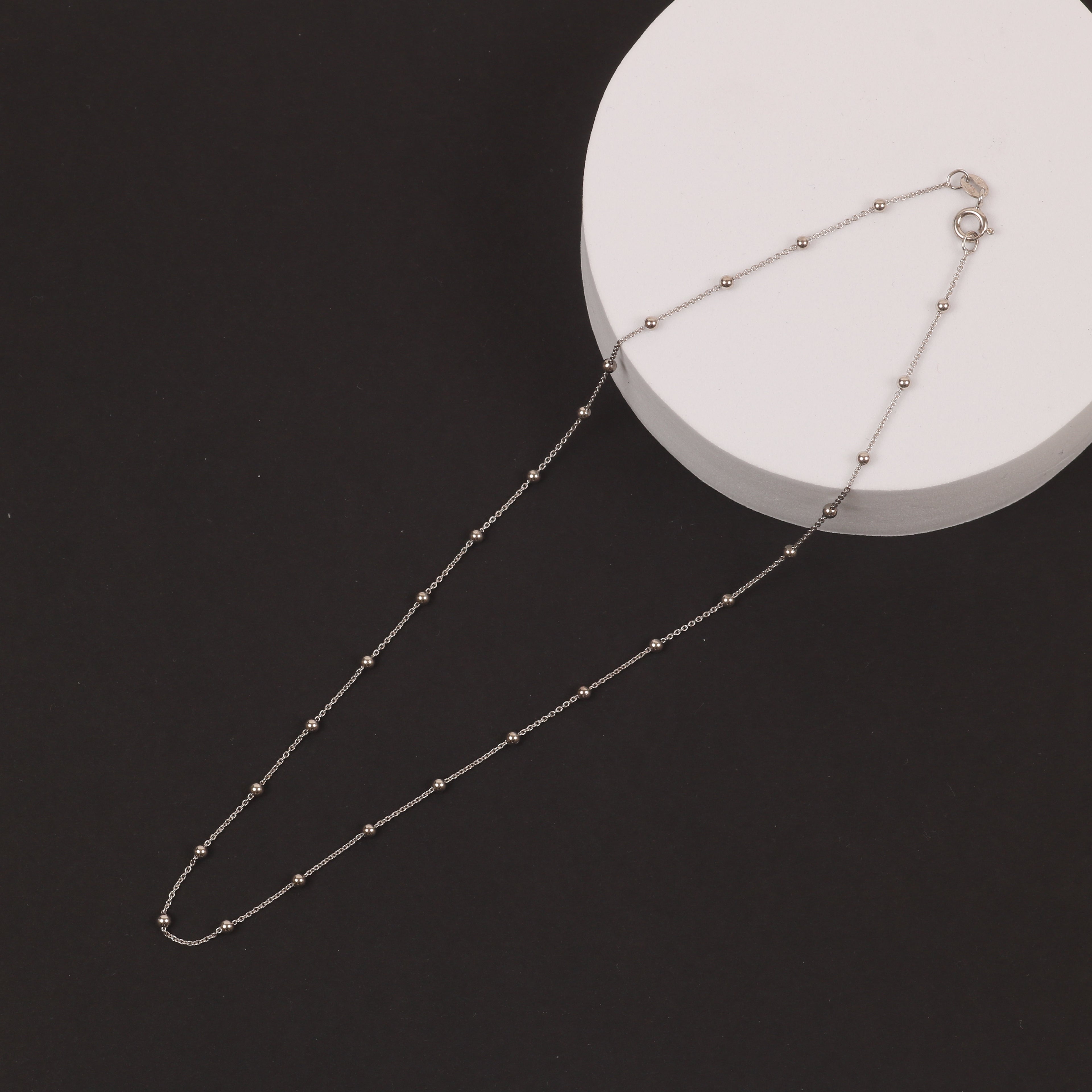 Sphere Accent Necklace – 2.55mm Italian 925 Sterling Silver (42 cm)
