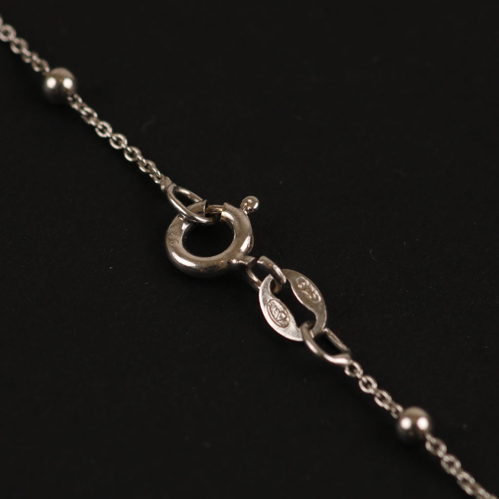 Sphere Accent Bracelet – 1mm Italian 925 Sterling Silver (18 cm)