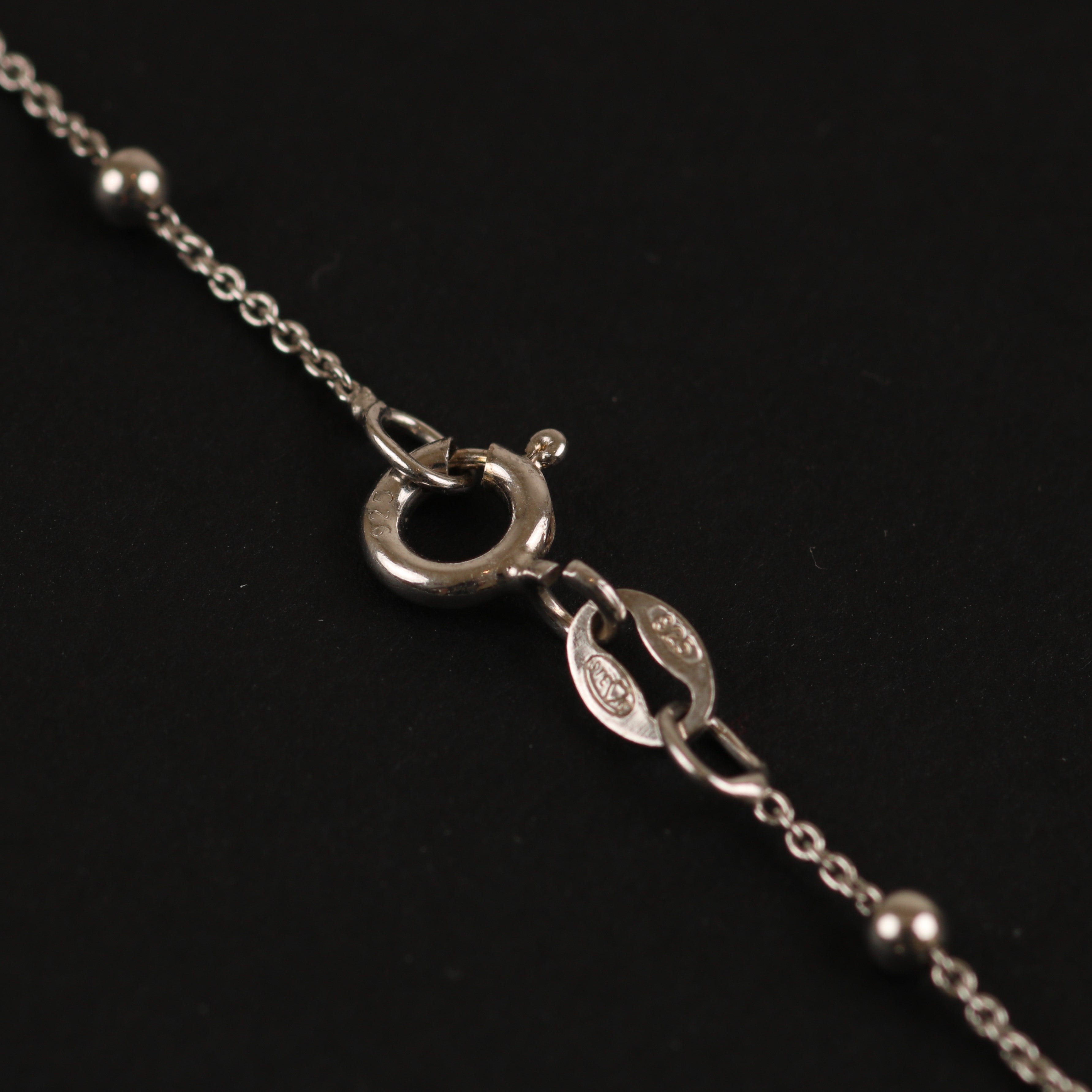 Sphere Accent Bracelet – 1mm Italian 925 Sterling Silver (18 cm)