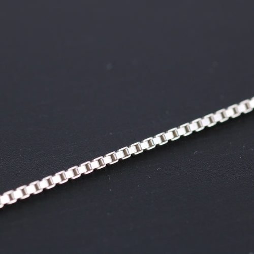 Solid Sterling Silver Box Chain Necklace – Sleek Minimalist Chain for Men & Women