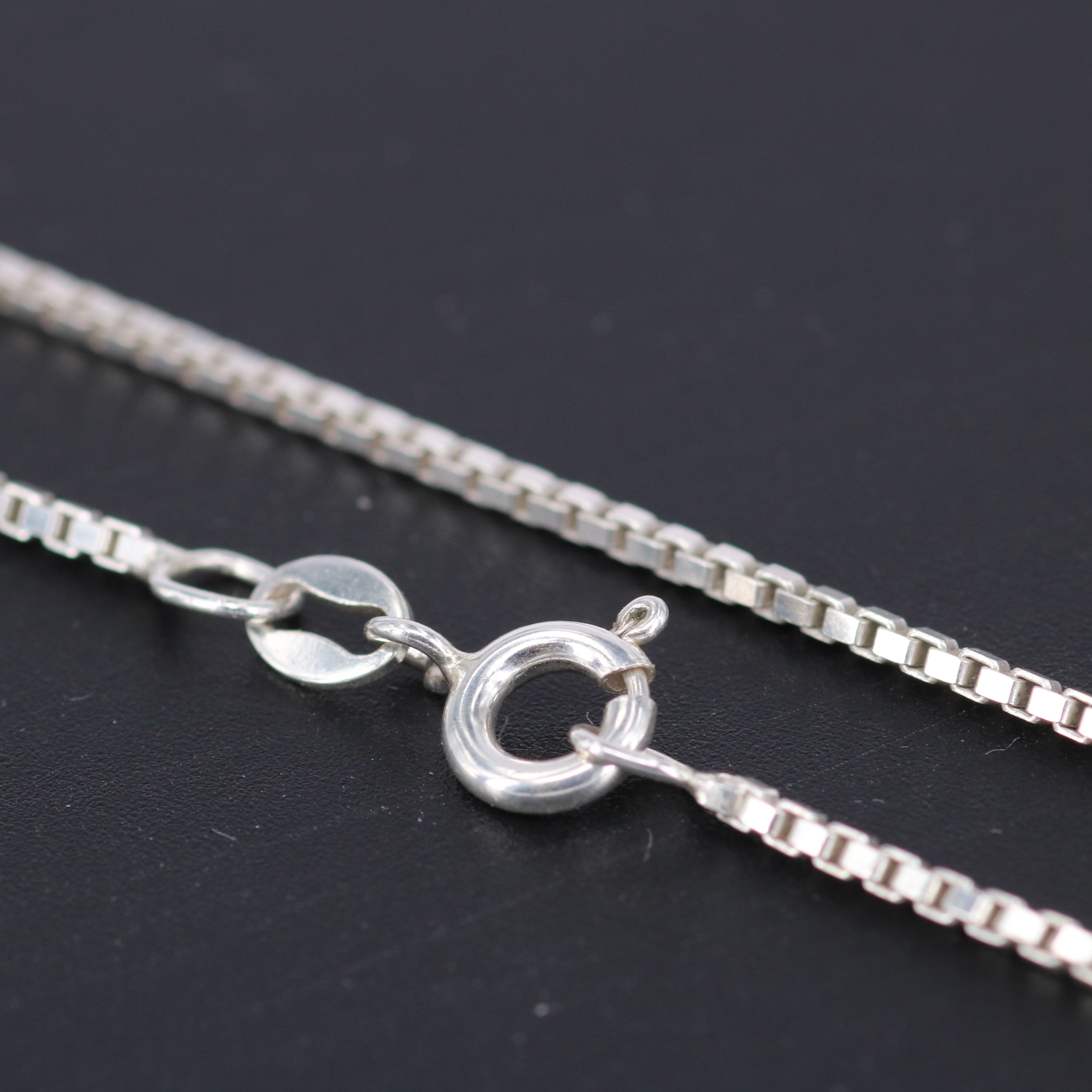 Solid Sterling Silver Box Chain Necklace – Sleek Minimalist Chain for Men & Women