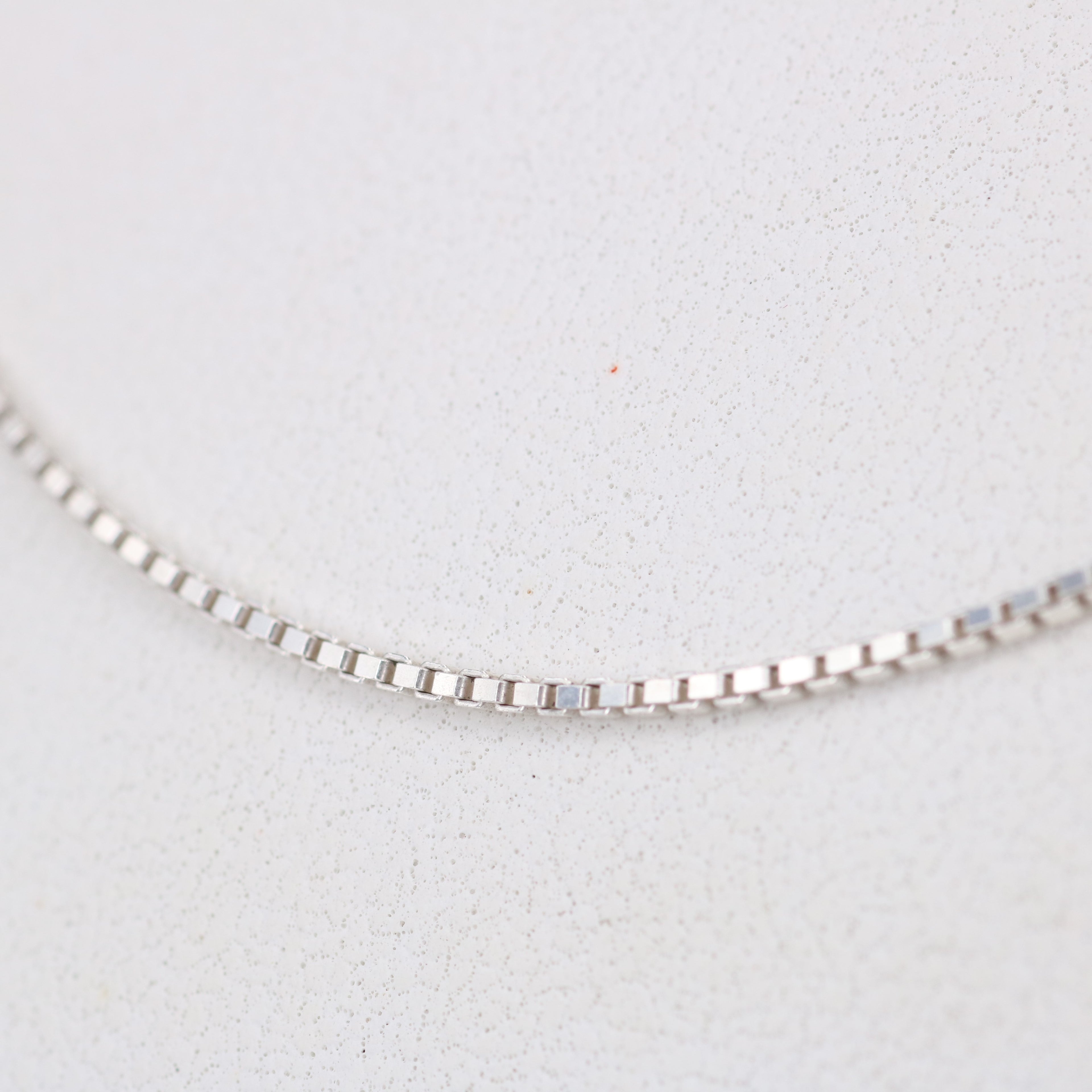 Solid Sterling Silver Box Chain Necklace – Sleek Minimalist Chain for Men & Women